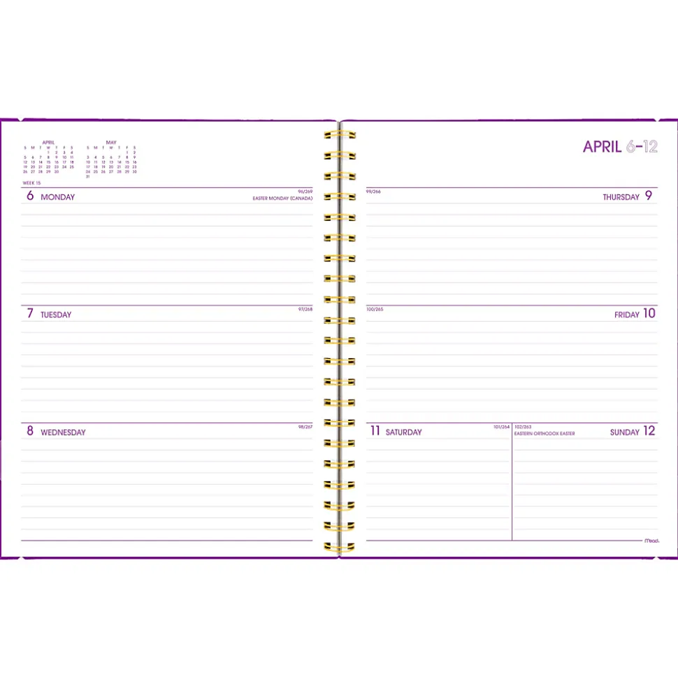 Mead® Color Pop Academic 2026-2027 Weekly Monthly Planner, Fuchsia, Large, 8 1/2" x 11"