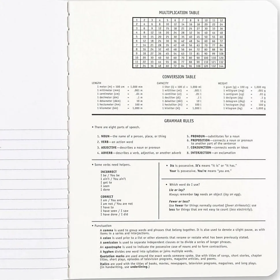 Mead® Journal Composition Book, 7 1/2" x 9 3/4", Wide Ruled, 50 Sheets, Black Marble