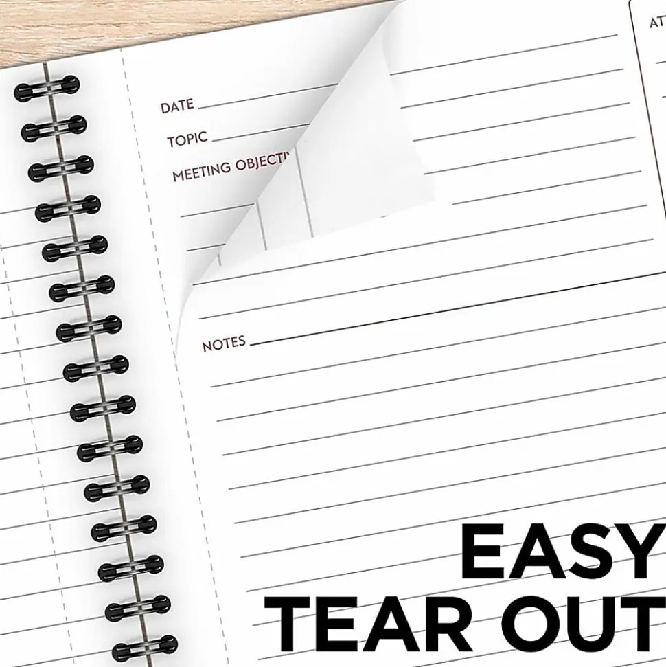 Mead® Limited Meeting Notebook, 7-1/4" x 9-1/2", 80 Pages, Black