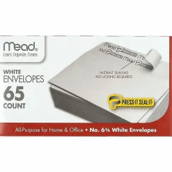Mead No. 6-3/4 All-purpose White Envelopes - Business - #6 3/4 - 3 5/8" Width x 6 1/2" Length - Self-sealing - White - 65 / Box