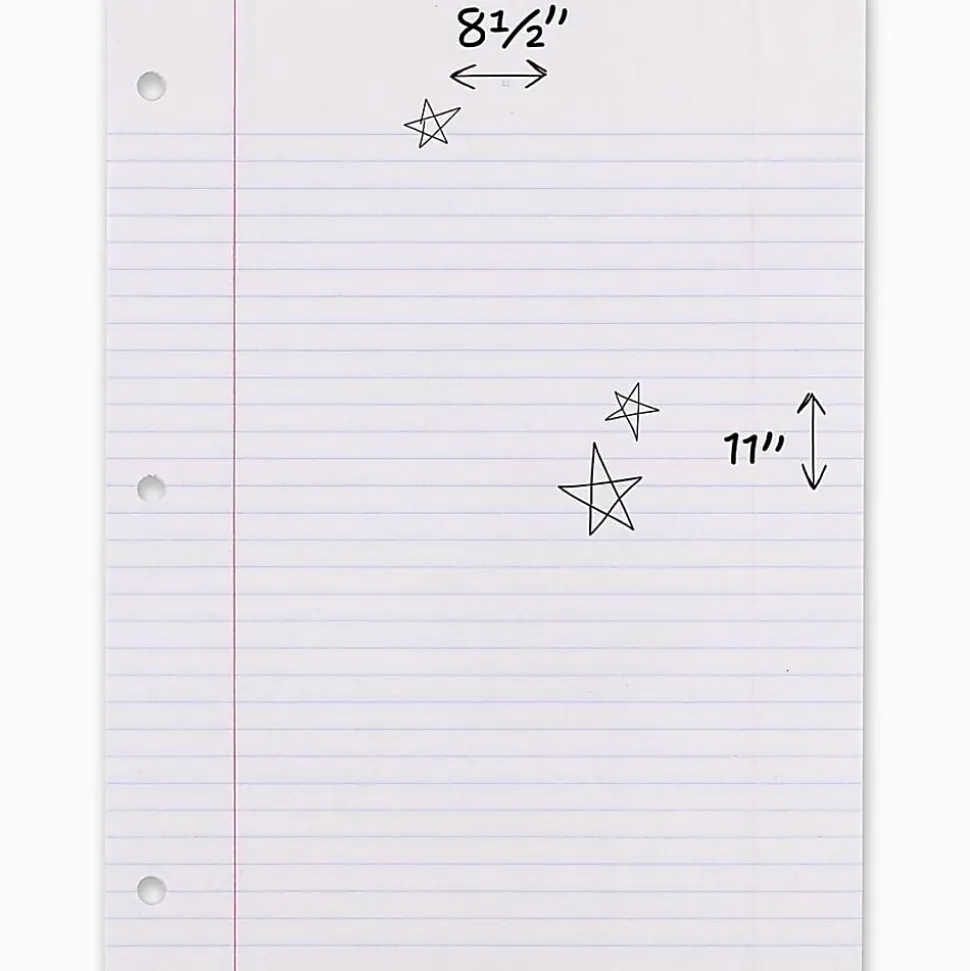 Mead Notebook Filler Paper - Letter - 200 Sheets - Spiral - 0.31" Ruled - Ruled Red Margin - 16 lb Basis Weight - 17208