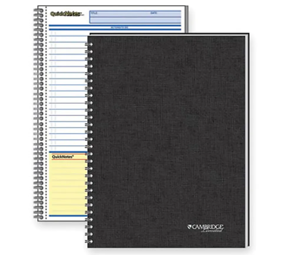 Mead® QuickNotes Business Notebook, 5" x 8", 1 Subject, 80 Sheets, Black