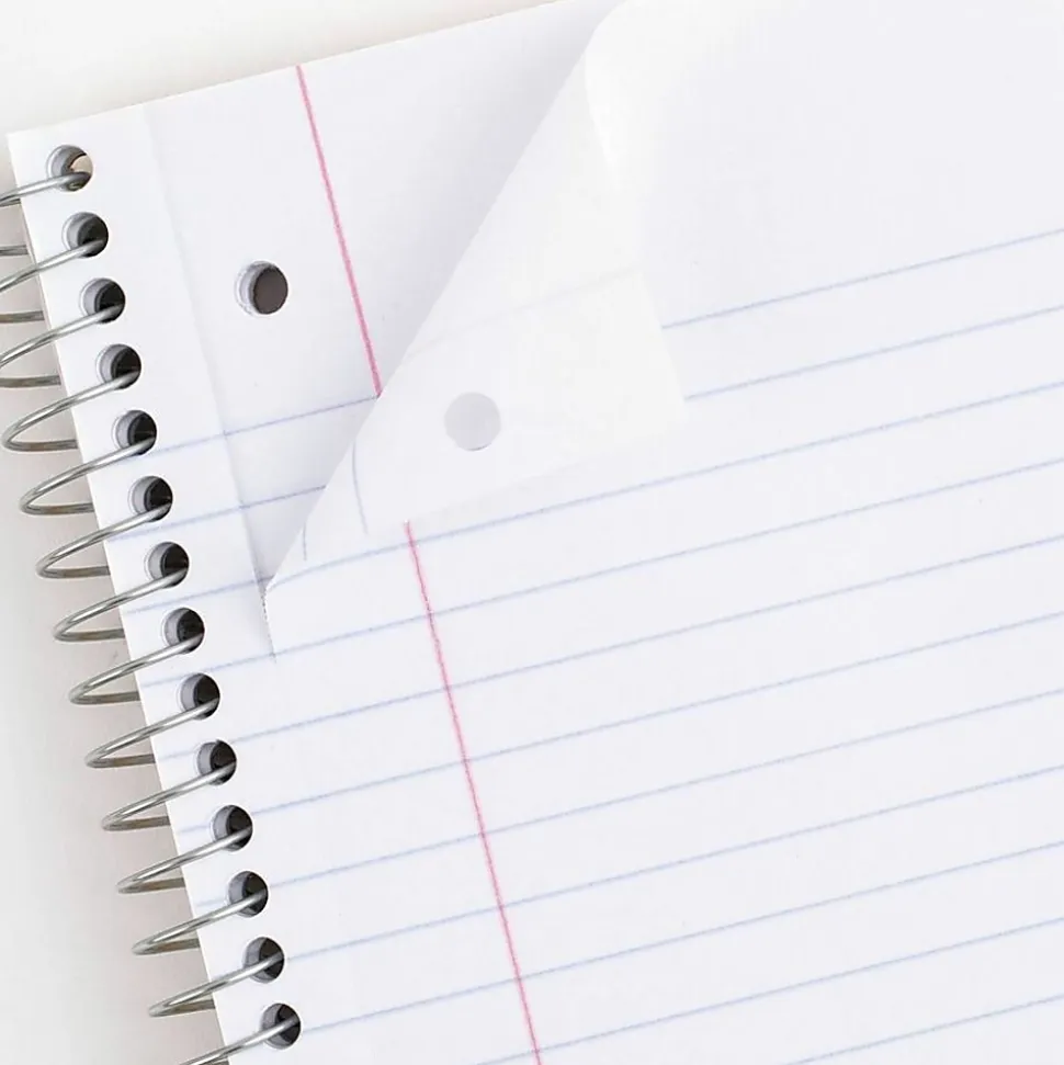 Mead® Spiral Notebooks, 1 Subject, Wide Ruled, 70 Sheets, Assorted Colors, Pack Of 4 Notebooks