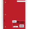 Mead® Spiral® Notebook, 8" x 11", 1 Subject, College Ruled, 200 Pages (100 Sheets), Assorted Colors