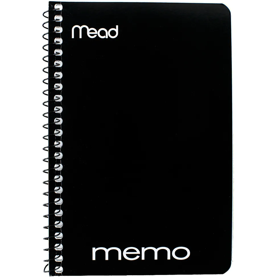 Mead® Wirebound Side-Opening Memo Book, 4" x 6", 1 Hole-Punched, College Ruled, 40 Sheets