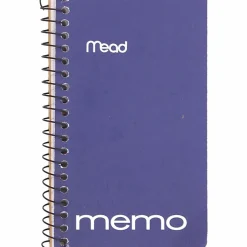 Mead® Wirebound Side-Opening Memo Book, 3" x 5", 1 Hole-Punched, College Ruled, 60 Sheets