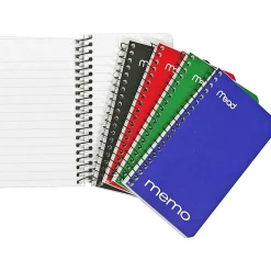 Mead® Wirebound Side-Opening Memo Book, 3" x 5", 1 Hole-Punched, College Ruled, 60 Sheets