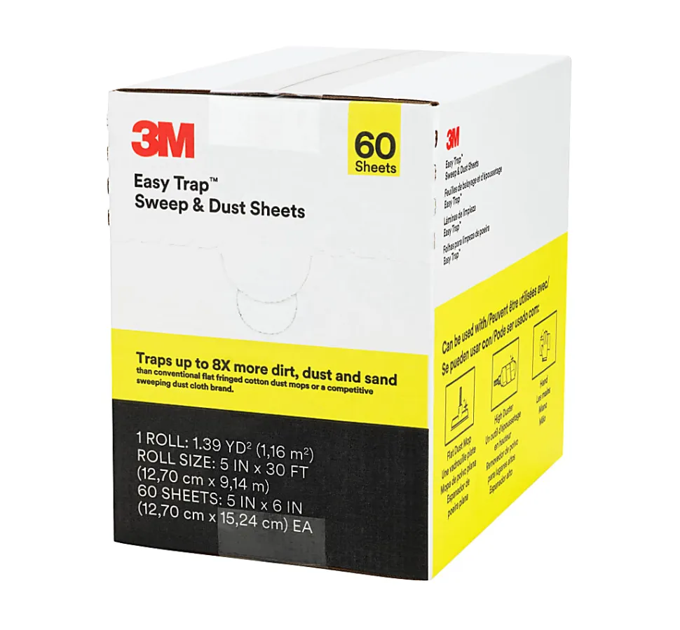 3M™ Easy Trap Duster Sweep And Dust Sheets, 5" x 6" x 30', 60 Sheets