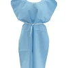 Medline Disposable Tissue/Poly X-Ray Patient Gowns, Blue, 30" x 42", Box Of 50