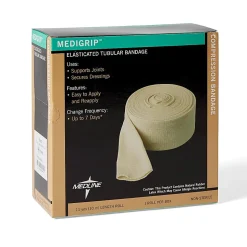 Medline Medigrip Elasticated Tubular Support Bandage, Size G, Tan, 4 3/4" x 11 Yd.