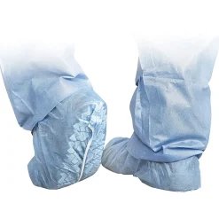 Medline Polypropylene Non-Skid Shoe Covers, XL, Blue, Case Of 100