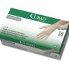 Medline Powder-free Stretch Vinyl Exam Gloves - Small Size - Vinyl - Cream - Stretchable, Powder-free, Latex-free, Non-sterile, Beaded Cuff, 150/PK