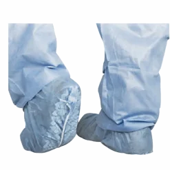 Medline Skid-Resistant Scrub Shoe Covers, Blue, Pack Of 100