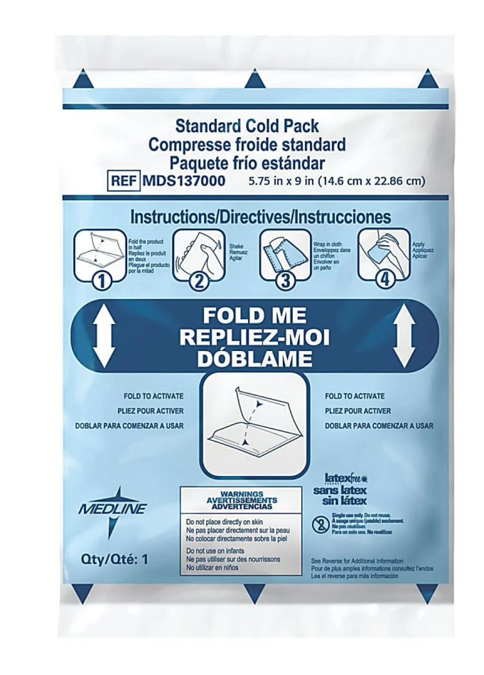 Medline Standard Instant Cold Packs, 5 3/4" x 9", Case Of 24