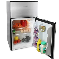 MegaChef 3.2 Cu. Ft. 2-Door Refrigerator/Freezer, Silver