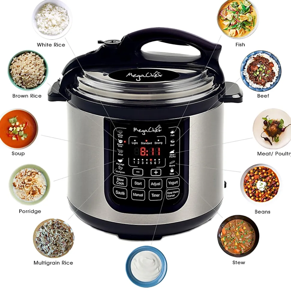 Megachef 8-Quart Digital Pressure Cooker, 15" x 15"