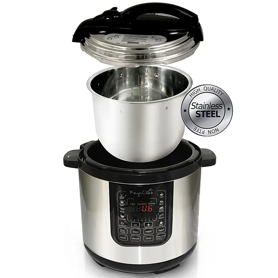 Megachef 8-Quart Digital Pressure Cooker, 15" x 15"