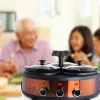 MegaChef 1.5-Quart Slow Cooker, Brushed Copper/Black