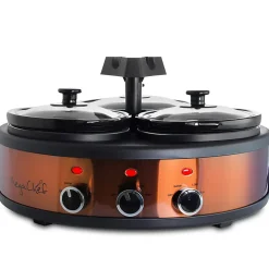 MegaChef 1.5-Quart Slow Cooker, Brushed Copper/Black