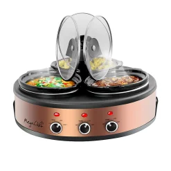 MegaChef 1.5-Quart Slow Cooker, Brushed Copper/Black