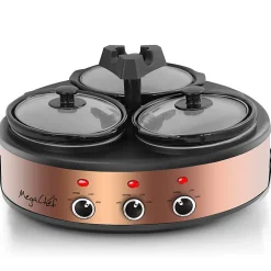 MegaChef 1.5-Quart Slow Cooker, Brushed Copper/Black