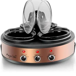 MegaChef 1.5-Quart Slow Cooker, Brushed Copper/Black