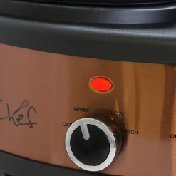 MegaChef 1.5-Quart Slow Cooker, Brushed Copper/Black