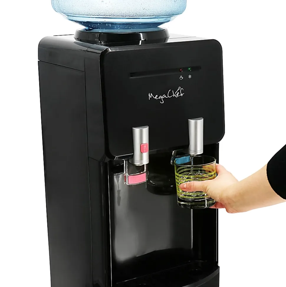 MegaChef Top Load Hot/Cold Water Dispenser, 5 Gallon, Black