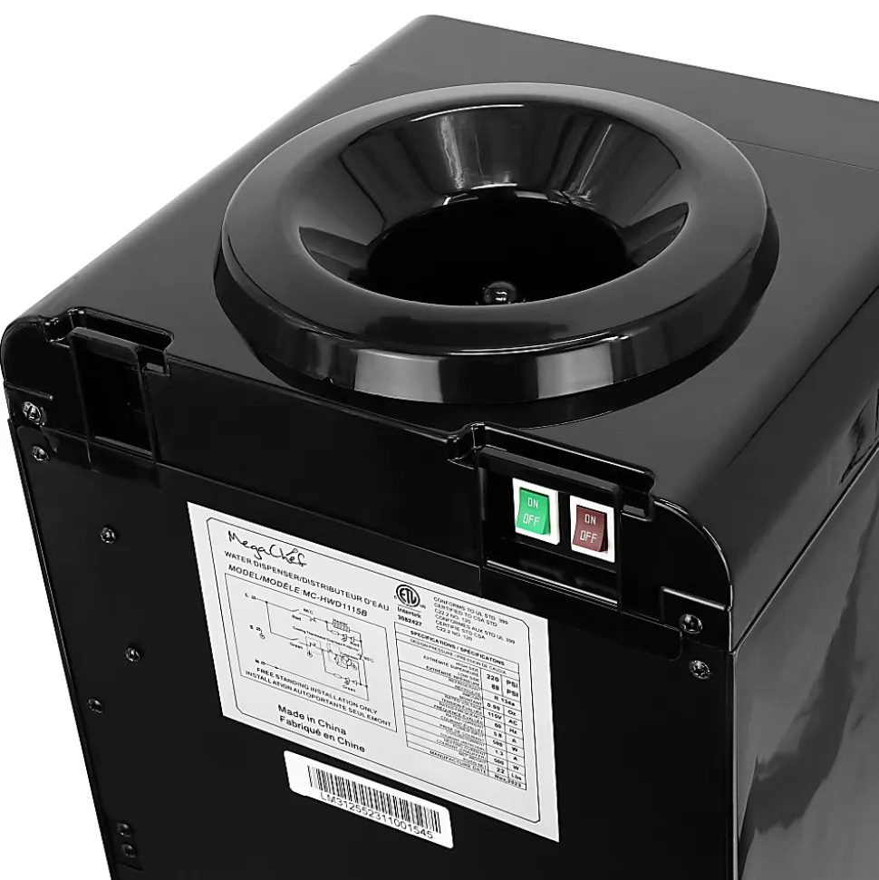 MegaChef Top Load Hot/Cold Water Dispenser, 5 Gallon, Black