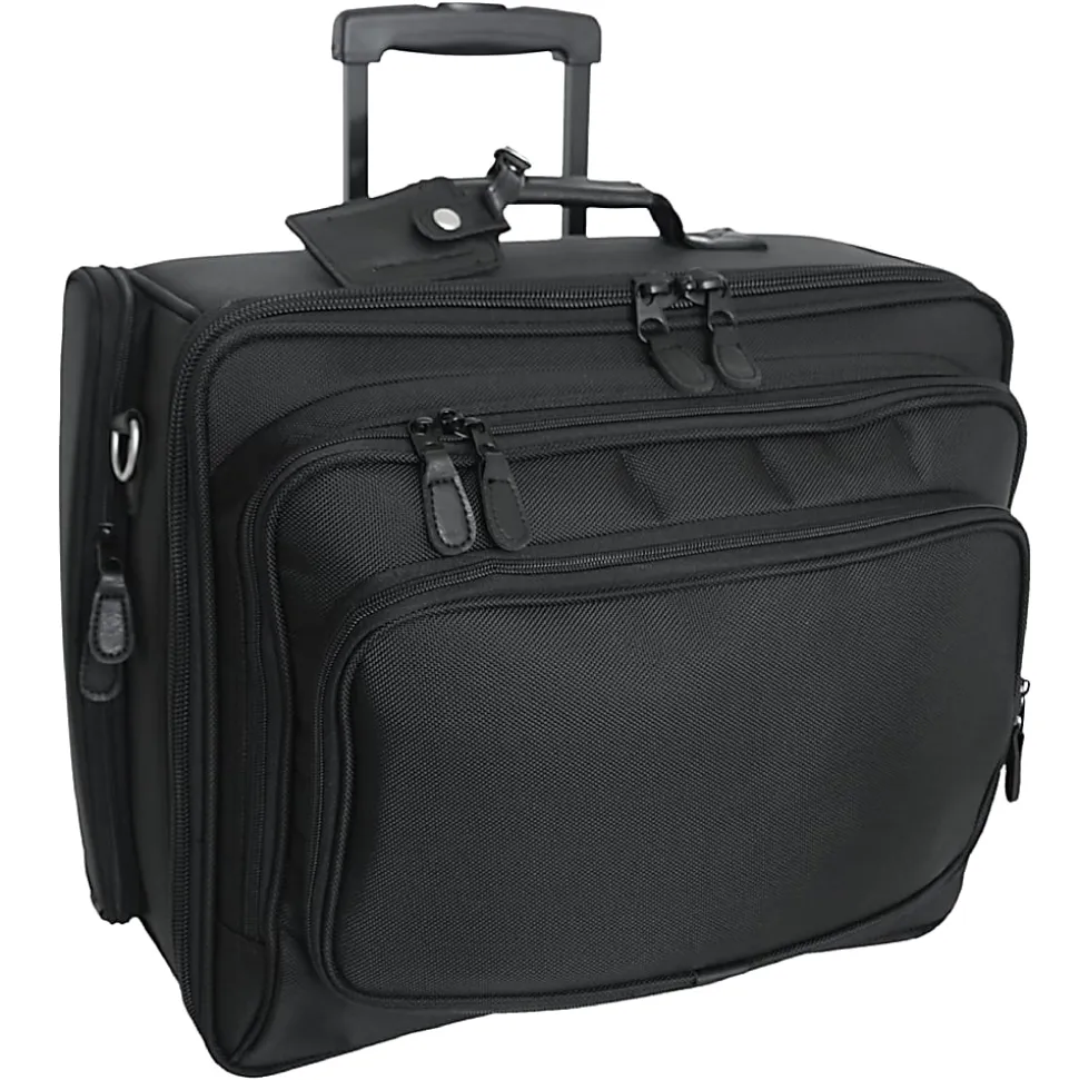 Mercury Tactical Gear Wheeled Computer Bag With 17" Laptop Pocket, Black