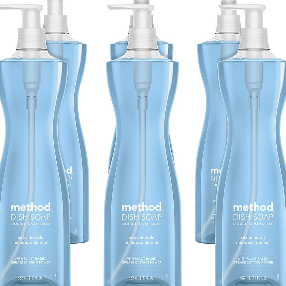 Method® Dish Soap, Sea Mineral Scent, 18 Oz Bottle, Carton Of 6