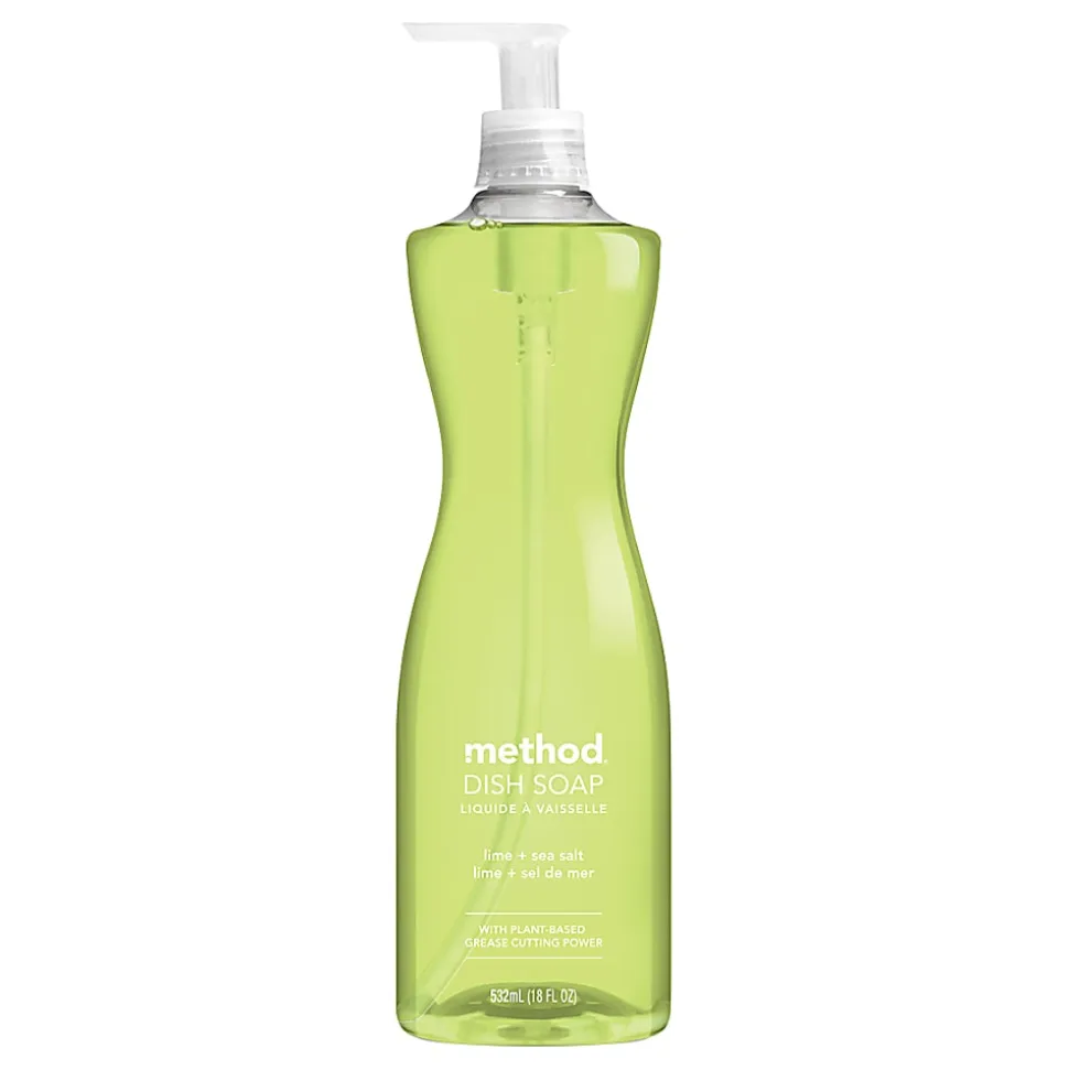 Method™ Dishwashing Soap Pump Bottle, Lime & Sea Salt Scent, 18 Oz Bottle