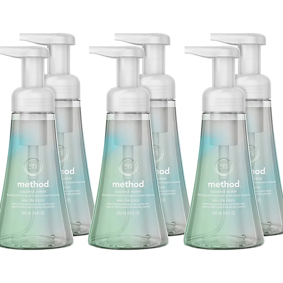 Method Foam Hand Wash, Coconut Water Scent, 10 Oz, Pack Of 6 Pump Bottles