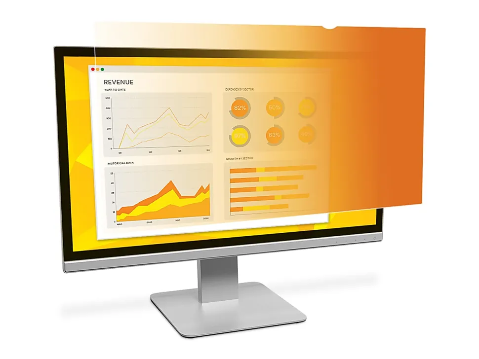 3M™ Gold Privacy Filter Screen for 22" Widescreen Monitors, 16:10 Aspect Ratio, Reduces Blue Light