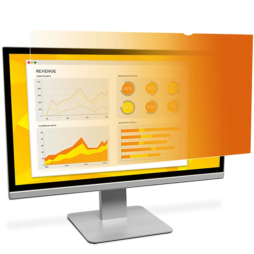 3M™ Gold Privacy Screen Filter Screen for 24" Widescreen Monitors, 16:10 Aspect Ratio, Reduces Blue Light