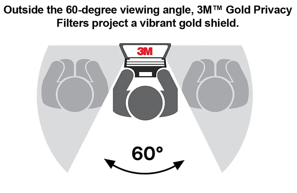 3M™ Gold Privacy Screen Filter Screen for 24" Widescreen Monitors, 16:10 Aspect Ratio, Reduces Blue Light