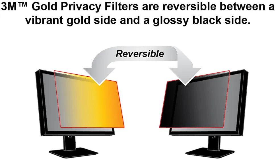 3M™ Gold Privacy Screen Filter Screen for 24" Widescreen Monitors, 16:10 Aspect Ratio, Reduces Blue Light