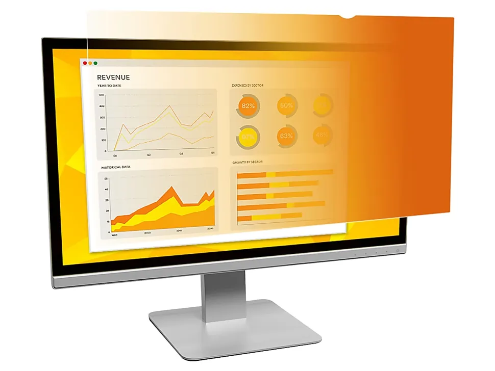 3M™ Gold Privacy Screen Filter Screen for 24" Widescreen Monitors, 16:10 Aspect Ratio, Reduces Blue Light