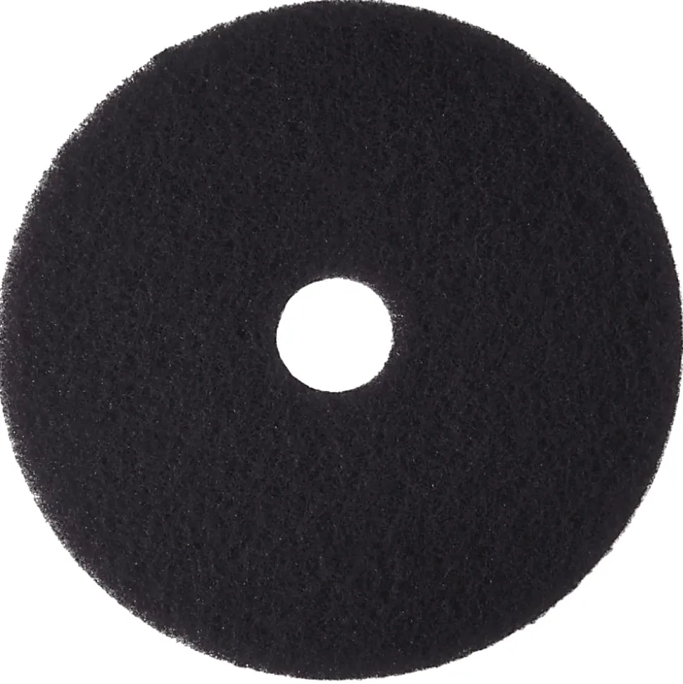 3M™ 7300 High Productivity Floor Stripping Pads, 1/2" x 16", Black, Case Of 5