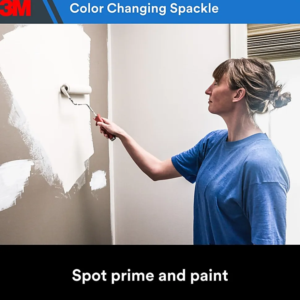 3M High Strength Hole Repair Kit, 1 Kit, Heavy Duty, Waterproof, Blue-to-White Color Changing Spackling Compound, Wall Filler