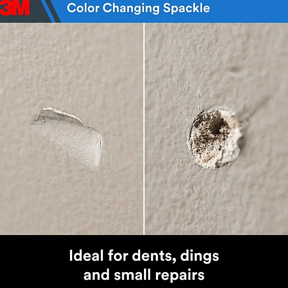3M High Strength Hole Repair Kit, 1 Kit, Heavy Duty, Waterproof, Blue-to-White Color Changing Spackling Compound, Wall Filler