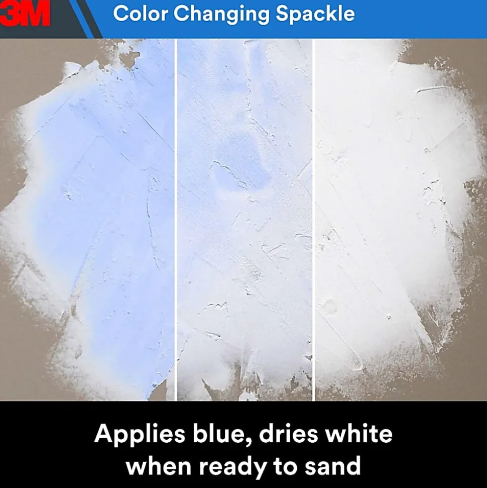 3M High Strength Hole Repair Kit, 1 Kit, Heavy Duty, Waterproof, Blue-to-White Color Changing Spackling Compound, Wall Filler