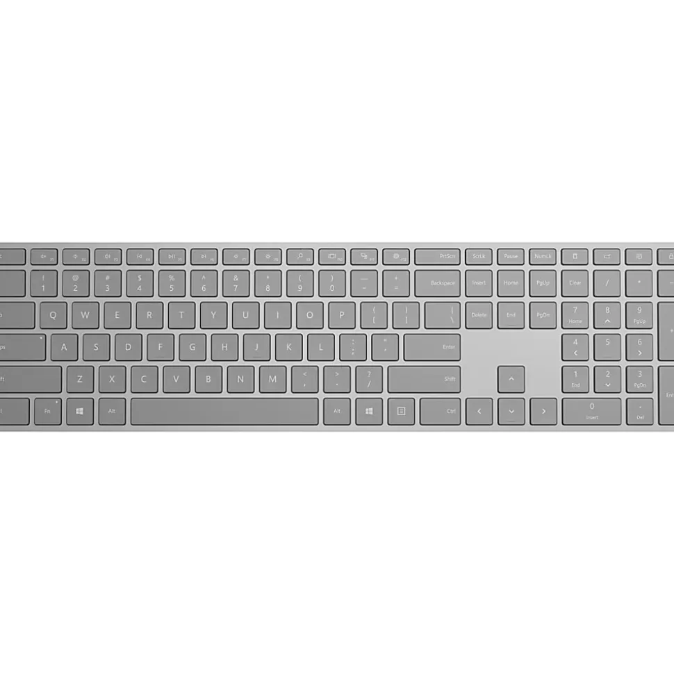 Microsoft Surface Keyboard - Wireless Connectivity - Bluetooth - QWERTY Layout - Smartphone - Mac, Android, Windows, iOS - Silver