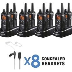 Midland Business Radio Bundle - 36 Radio Channels - 22 FRS - Silent Operation, Hands-free - AAA - Nickel Metal Hydride (NiMH) - Black - 8 / Box