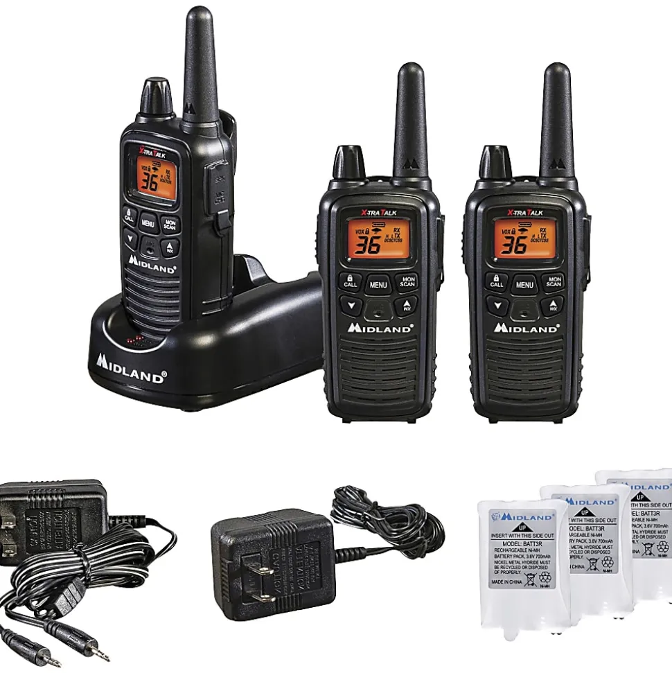 Midland LXT633VP3 Two-Way Radio Three Pack - 22 Radio Channels - Upto 158400 ft - 121 Total Privacy Codes - LXT633VP3
