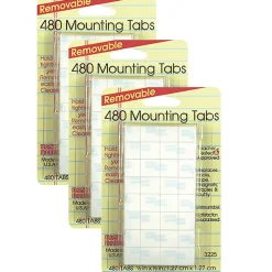 Miller Studio Removable Magic MountsĀ®, Tabs, 1/2" x 1/2", White, 480 Tabs Per Pack, Set Of 3 Packs