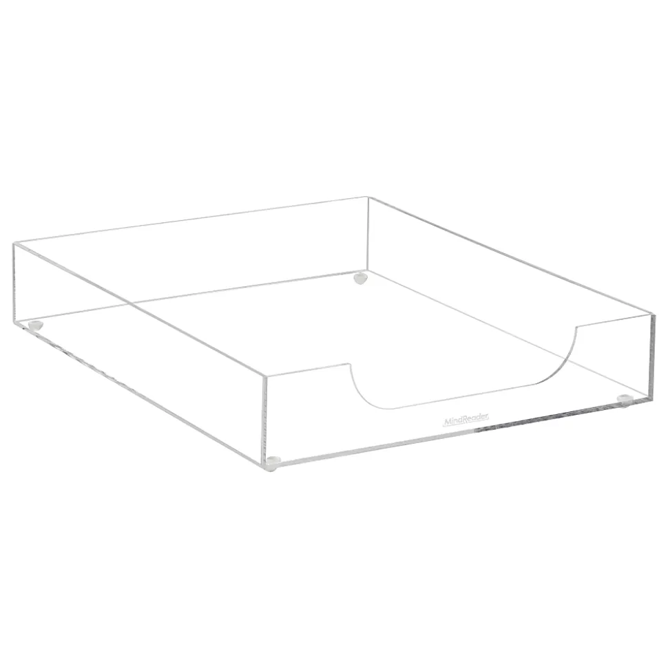 Mind Reader Acrylic Paper Tray Desktop Organizer, 2"H x 12-1/2"W x 10-1/4"D, Clear