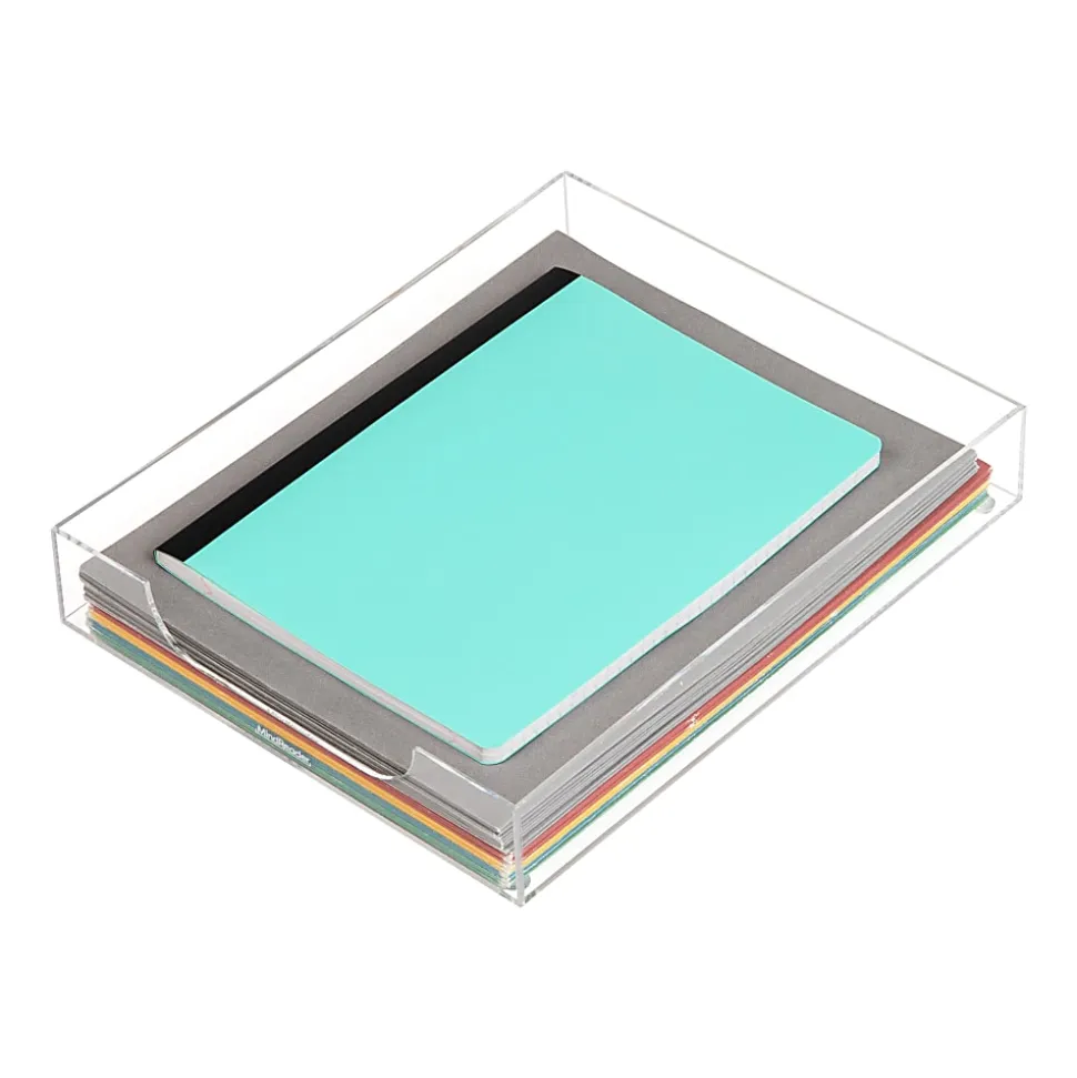 Mind Reader Acrylic Paper Tray Desktop Organizer, 2"H x 12-1/2"W x 10-1/4"D, Clear