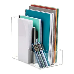 Mind Reader Acrylic Vertical File Storage Magazine Holder, 9-3/4"H x 11"W x 6"D, Clear