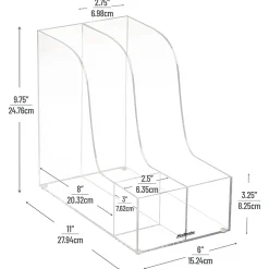Mind Reader Acrylic Vertical File Storage Magazine Holder, 9-3/4
